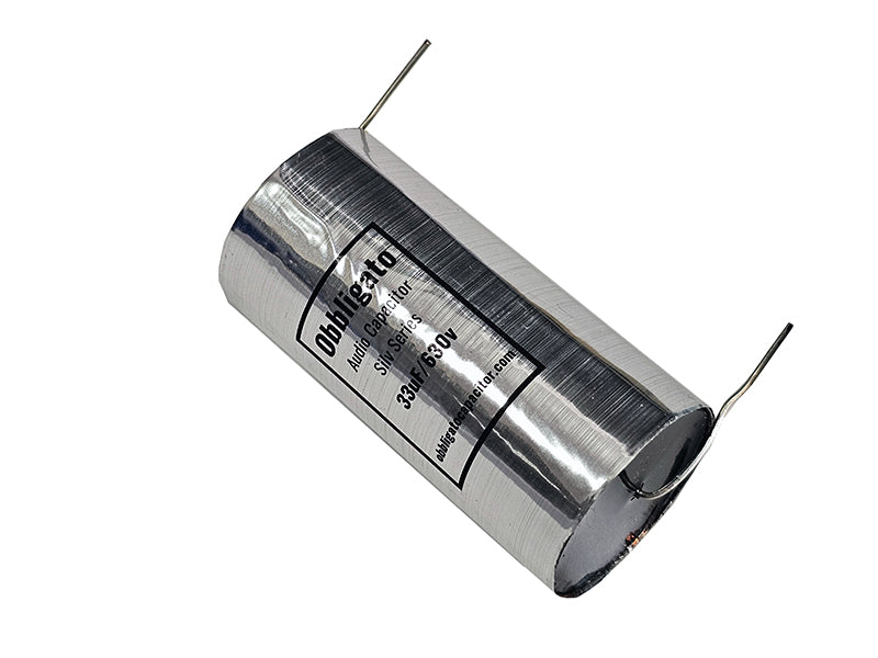 Obbligato 33uF 630Vdc “New” Silv Series Metalized Polypropylene Film Capacitor Axial Lead
