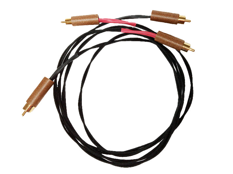 DUELUND Dual DCA16GA Cable + DUELUND "Plastic Free" Brown/Gold o/Copper Plugs (1M - RCA)