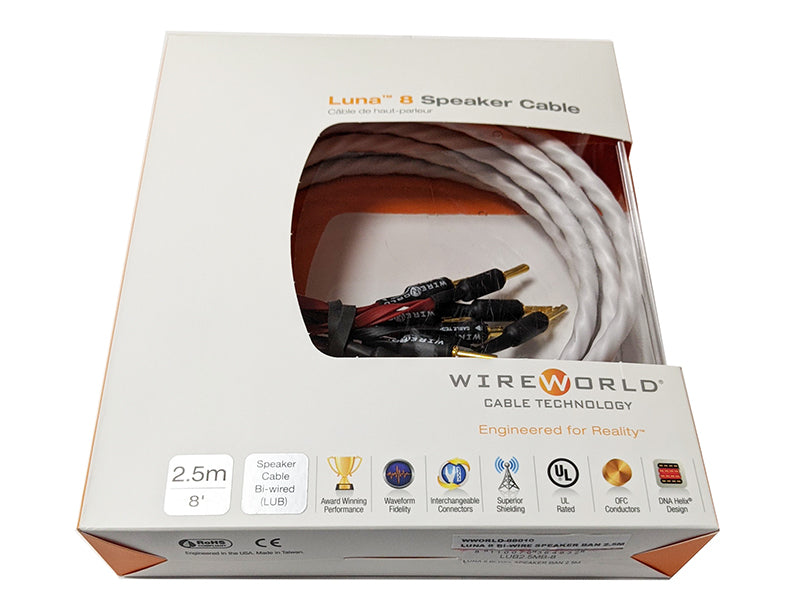WireWorld Luna 8 Series Bi-Wire Speaker Terminated Cable Banana (2.5M)